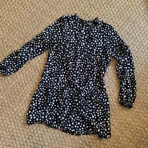 Black and white dot mini swing dress